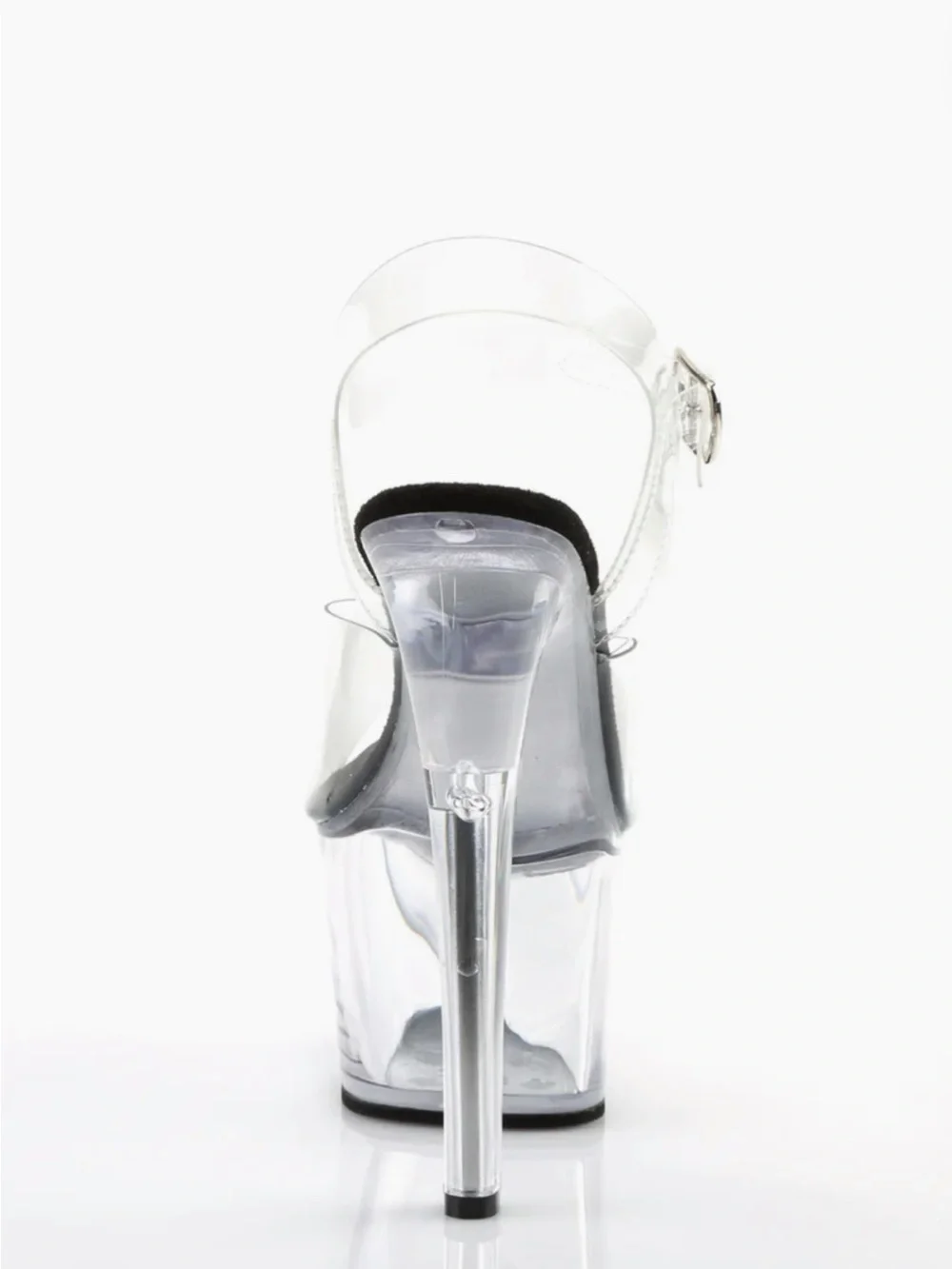 Pleaser Clear Platform Stiletto Sandals with Black Insole